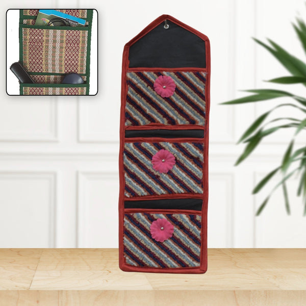 Foldable Hanging Organizer with 3 Pockets - Wall Hanging Letter Holder the24kgal
