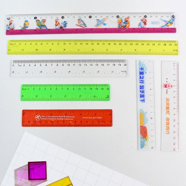 Premium Quality Assorted Plastic Ruler (1 Pc & Mix Design) the24kgal