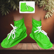 Plastic Shoes Cover Reusable Anti-Slip Boots Zippered Overshoes Covers & Shoe laces Waterproof Snow Rain Boots for Kids / Adult Shoes, for Rainy Season (1 Pair) the24kgal