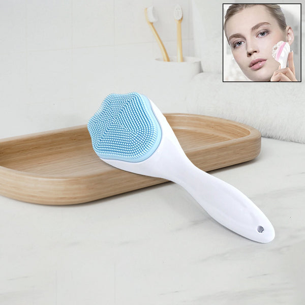 Silicone Face Scrubber Exfoliating Brush, Manual Handheld Facial Cleansing Brush (1 Pc) the24kgal