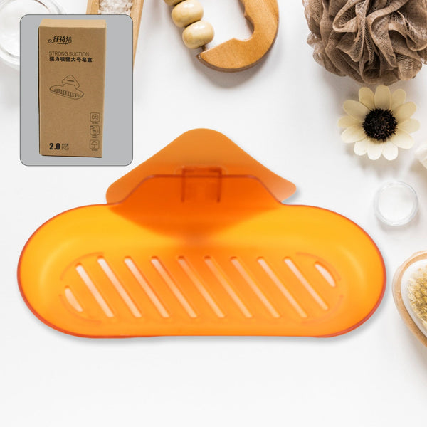Plastic Soap Dish Holder for Bathroom Shower Wall Mounted Self Adhesive Soap Holder Saver Tray-Plastic Sponge Holder for Kitchen Storage Rack Soap Box, Bathroom ,Sabudani (1 Pc) the24kgal