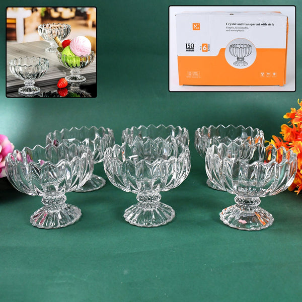 Glass Ice Cream Bowls Glass Dessert Cups for Sundae (6 pcs / 120ml) the24kgal