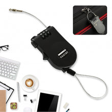 Multifunctional cable lock with number code for travel, sports Etc. Retractable Wire Lock,Wire Black Shell Combination Password. the24kgal