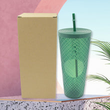 Cup with Straw &  LED Lighting Reusable Matte Studded Tumbler with Leak Proof Lid Water Cup Travel Mug Coffee Ice Water Bottle Double Walled Insulated Tumbler BPA Free (1 Pc) the24kgal