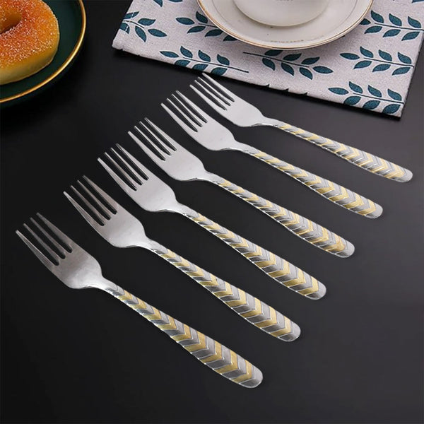 Elegant Stainless Steel Fork (6 Pcs Set) the24kgal