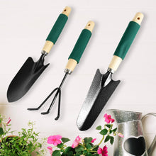 Gardening Tools - Hand Cultivator, Trowel, Heavy Duty with Ergonomic Wooden Handle for Transplanting and Digging (3 Pcs Set) the24kgal