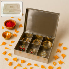 Multipurpose Premium Stainless Steel Jewelry Storage Organizer Box with 6 Compartments (1 Pc) the24kgal