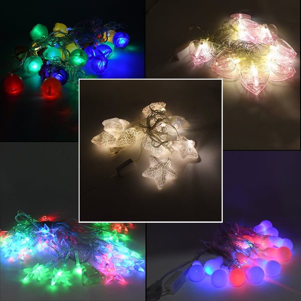 Home Decoration Diwali & Wedding LED String Light Indoor and Outdoor Light, Festival Decoration Led String Light, Multi-Color Light (1 Pc / Mix Design) the24kgal
