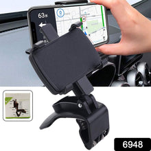 Car Phone Holder Clip Mount 360 Degree Rotation Dashboard Rear View Mirror Sun Visor Smartphone HUD Navigation Fold Stand Plastic Black Compatible For All Smart Phones the24kgal