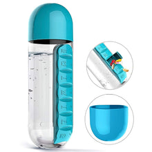Multi-Use Pill & Water Bottle for Travel (600 Ml, Mix Color) the24kgal