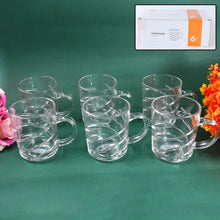 Glass Coffe & Tea Cup / Mug Enjoy Your Drink in Style, Water glass (6 pcs Set / 220 ML) the24kgal