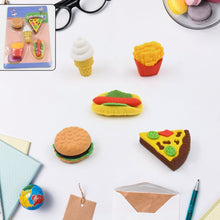 3D Food Fancy & Colorful Erasers – Cute Novelty Eraser Set for Kids & School Prize (1 Set / Mix Design & Color) the24kgal