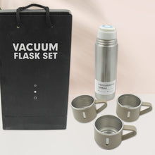 Stainless Steel Vacuum Flask Set with 3 Steel Cups Combo for Coffee Hot Drink and Cold Water Flask Ideal Gifting Travel Friendly Latest Flask Bottle. (500ml) the24kgal