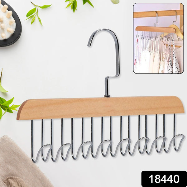 Space Saving 8 Hooks Wooden Hangers (1 Pc) the24kgal