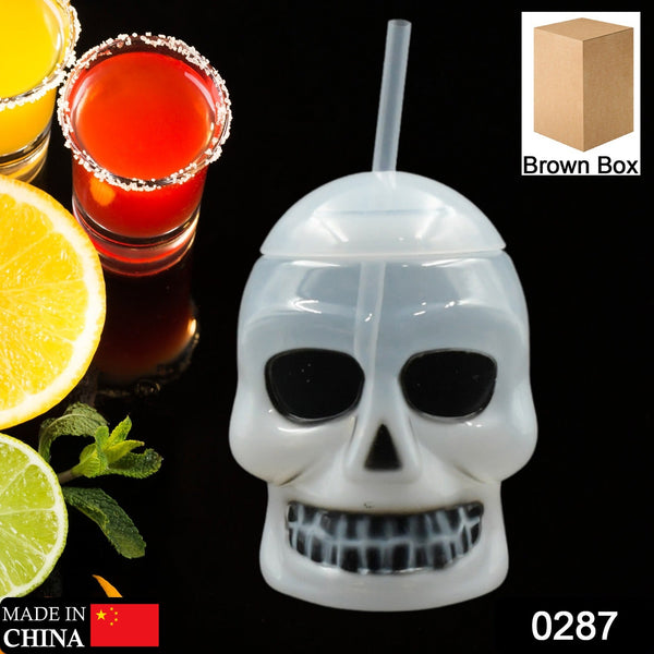 Ghost Face Bottle Water Bottle, Drinking Cup with Lid and Straw, Party Favors Summer Hawaiian and Beach Party Decorations for Kids Adults With Brown Box(1 Pc) the24kgal