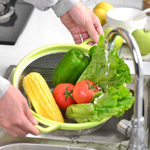 Stainless Steel Colander with Handle - Large Metal Mesh Basket Strainer (1 pc) the24kgal