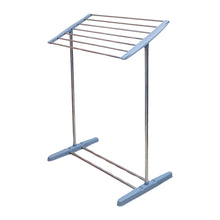 Multi-Functional Single Tier Mobile Towel Foldable Rack for Cloth and Towel / Stainless Steel and Plastic Made Mobile Towel and Cloth Rack Holder Indoor / Outdoor Standing Movable Cloth Dryer Rack, Balcony Cloth Drying Stand the24kgal