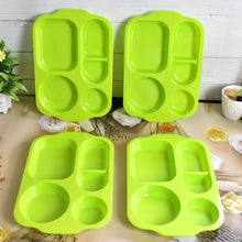 Unbreakable Plastic Food Plates / Biodegradable 5 Compartment Square Plate for Food the24kgal