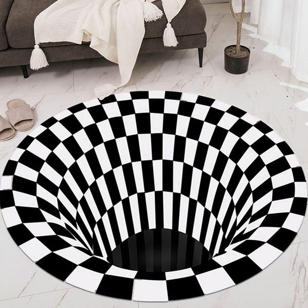 3D Space Round Carpet, Floor Mat Non-Woven Doormat (1 Pc / 78 Cm) the24kgal