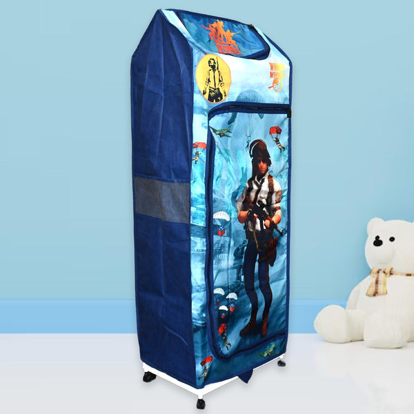Multi Purpose Foldable Baby Wardrobe / Toy Box 5 Shelves Cartoon Printed the24kgal