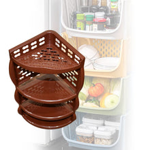 Multi Purpose Plastic Corner Rack a Stylish Storage Shelf for Kitchen / Living Room / Bathroom (1 Pc / 3 Layer ) the24kgal