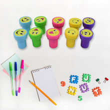 Emoticon Stamps 10 pieces in Round Shape Stamp (Multicolor / 10 Pc) the24kgal