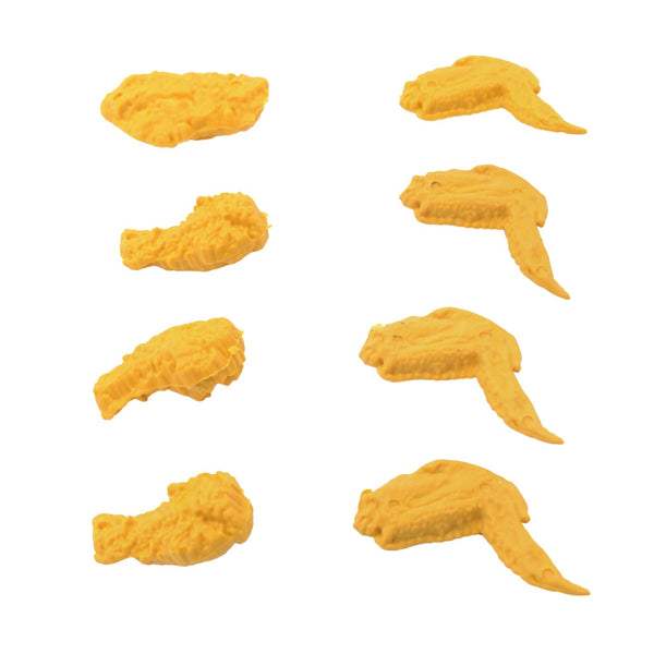 Cute Chicken Wing & Leg Erasers for Kids & Students (8 Pc Set) the24kgal