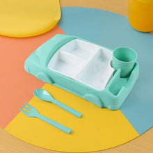 Kid's Car Shaped Plates Cup / Lunch Box Dinnerware Set (4 Pcs Set / 1000 ML Lunch Box) the24kgal