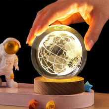 World 3D Crystal Ball lamps With Wood Base (1 Pc) the24kgal
