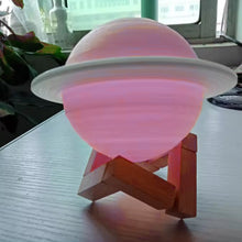 3D Saturn Lamp Home Decoration Bedside Night Light With Base (1 pc / Multicolor) the24kgal