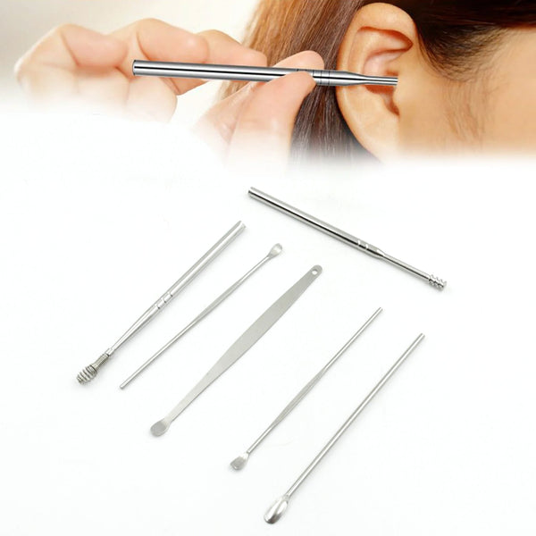 Ear Wax Removal Kit – Portable Ear Cleaning Tool with Keychain Holder (6 Pc) the24kgal