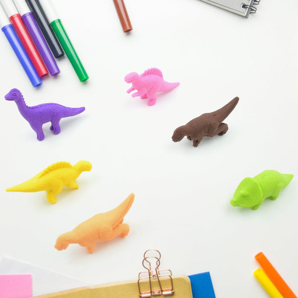 Dinosaur Shaped Erasers for Kids, 3D Puzzle Erasers, Classroom Prizes (6 Pcs Set) the24kgal
