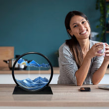 3D Moving Sand Art – Liquid Motion Deep Sea Sandscape with Round Glass Frame (1 Pc) the24kgal