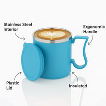 300ml Stainless Steel Mug: Insulated, Leakproof Lid, Hot/Cold Drinks (Mix Color) the24kgal