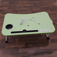 MultiPurpose Study Table Foldable Portable Notebook Bed Lap Desk Tray Stand Reading Holder with Coffee Cup Slot, Drawer, Fan, USB Cable & Light for Breakfast, Reading & Movie Watching (1 Pc Mix Color) the24kgal