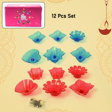 Reflection Diya Combo Plastic Candle Cup with Multi Shape (12 Pcs Set) the24kgal