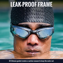 Professional Anti-Fog UV Protection Swimming Goggles with Mirrored Lenses and Earplugs the24kgal