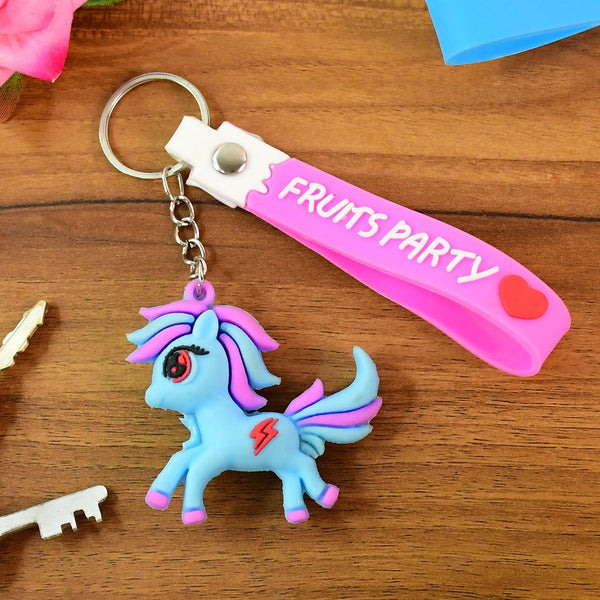 Cute Cartoon Unicorn Keychain with Silicone Strap (1 Pc / Mix design) the24kgal
