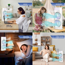 Electric Fan Desktop Double-Head Powerful Air Cooler (1 Pc / With Remote) the24kgal