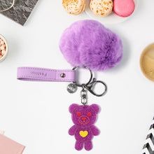 Cute Cartoon Keychain with Fluffy Pom (1 Pc) the24kgal