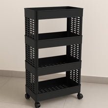 4-Layer Plastic Storage Rack with Wheels the24kgal
