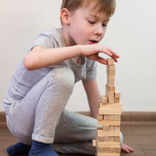 54 Pcs Blocks 4 Dices Wooden Tumbling Stacking Building the24kgal