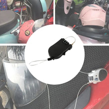 Multifunctional cable lock with number code for travel, sports Etc. Retractable Wire Lock,Wire Black Shell Combination Password. the24kgal