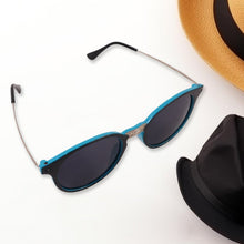 Sky Blue UV Protected Round Sunglasses, classic Sunglasses for Men & Women, Lightweight the24kgal