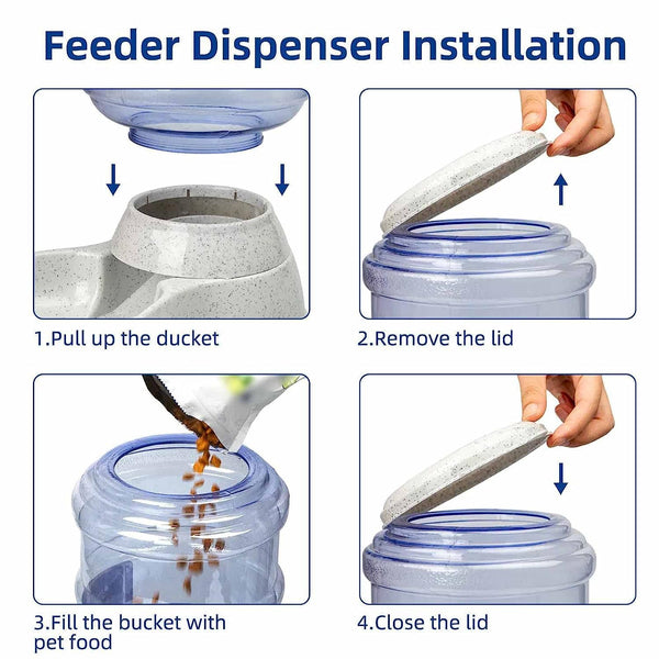 Automatic Pet Food Dispenser Self-Dispensing Pet Feeder Food Dispenser the24kgal