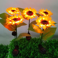 2 Pc Outdoor Solar Sunflower Lights Intelligent Light Control Waterproof Garden Landscape Stake Light the24kgal