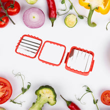 Multifunction Vegetable Cutter Manual Vegetable Quick Dicer Fruit Chopper Slicer with 3 Interchangeable Stainless Steel Blade Inserts, Non-Skid Base Slicer and Chopper the24kgal