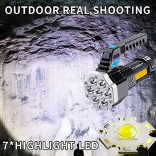 Portable Flashlight / Torch  COB 7LED Hand Light USB Rechargeable Light with Side Light (1 Pc) the24kgal