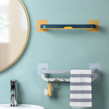 Wall-Mounted Double Bar Towel Holder with Hooks & Adjustable Folding Shelf the24kgal