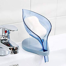 Plastic Leaf Shape Soap Box Self Draining Bathroom Soap Holder, Decorative Drainage Plastic Soap Dish with Draining Tray (Mix Color / 1 Pc) the24kgal